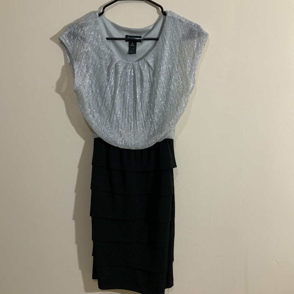 Enfocus Studio - Sleeveless Sheath Dress - Silver Black
